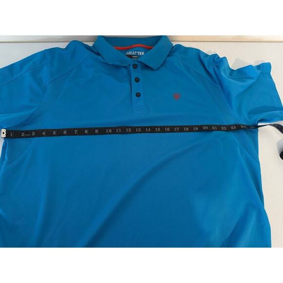 Ariat Tek Polo Men's XL Blue Performance Heat Series Active Collar Shirt Outdoor - Picture 9 of 9
